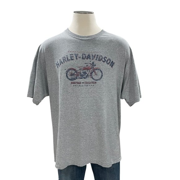 Harley-Davidson Paris Texas T-Shirt Gray Barbed Wire Bull Skull Biker Graphic - Picture 9 of 9